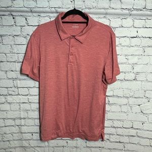 J. Crew Men’s Heathered Salmon Performance Short Sleeve Polo Shirt Size Large